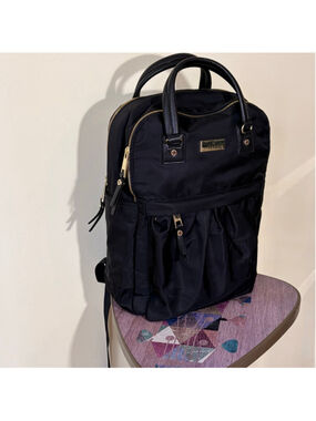 Allancia Charlie Backpack Black with Gold Hardware Leather Handles